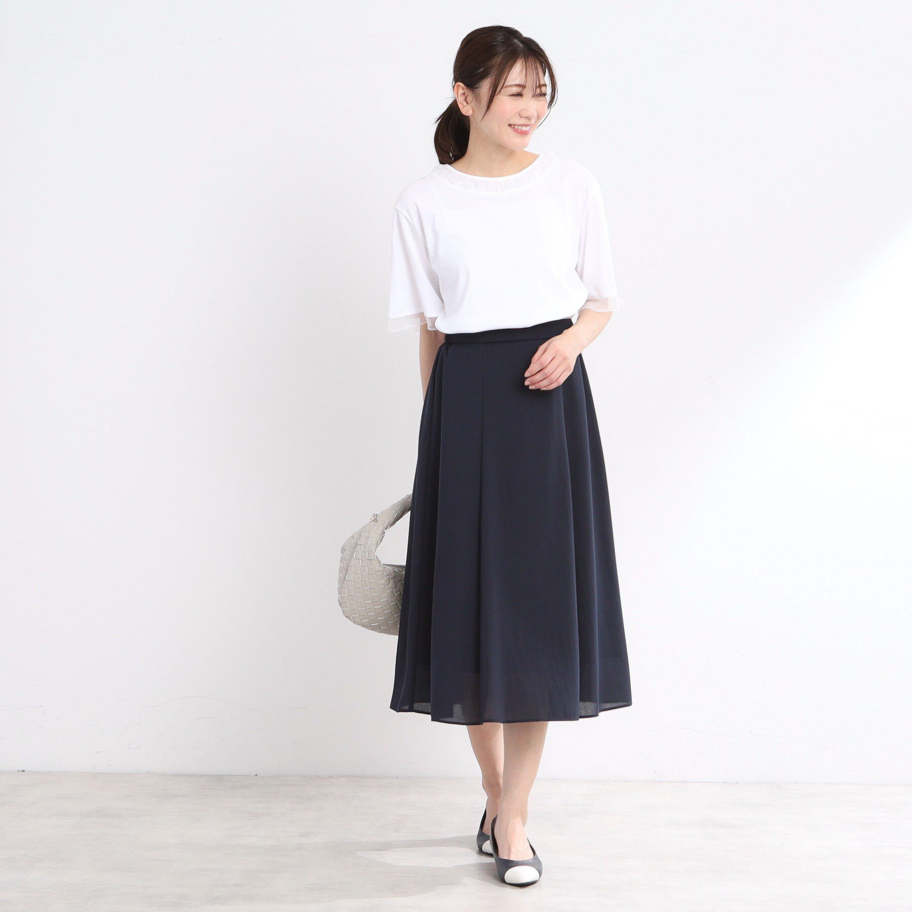 Reflect「【マシンウォッシュ可／ウエスト総ゴム／セットアップ可】エアリーロングスカート」|スカート|