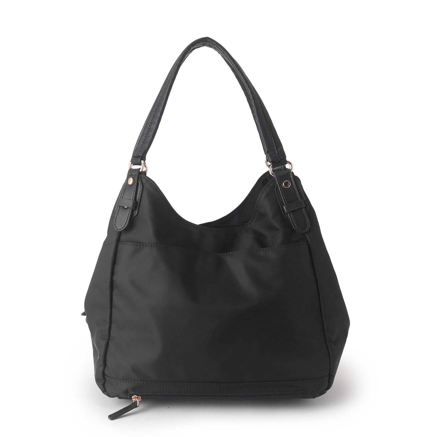 Reflect「【大容量／底ファスナー付き／キレイめコーデにも◎】ナイロンバッグ」|トートバッグ|ブラック(019)