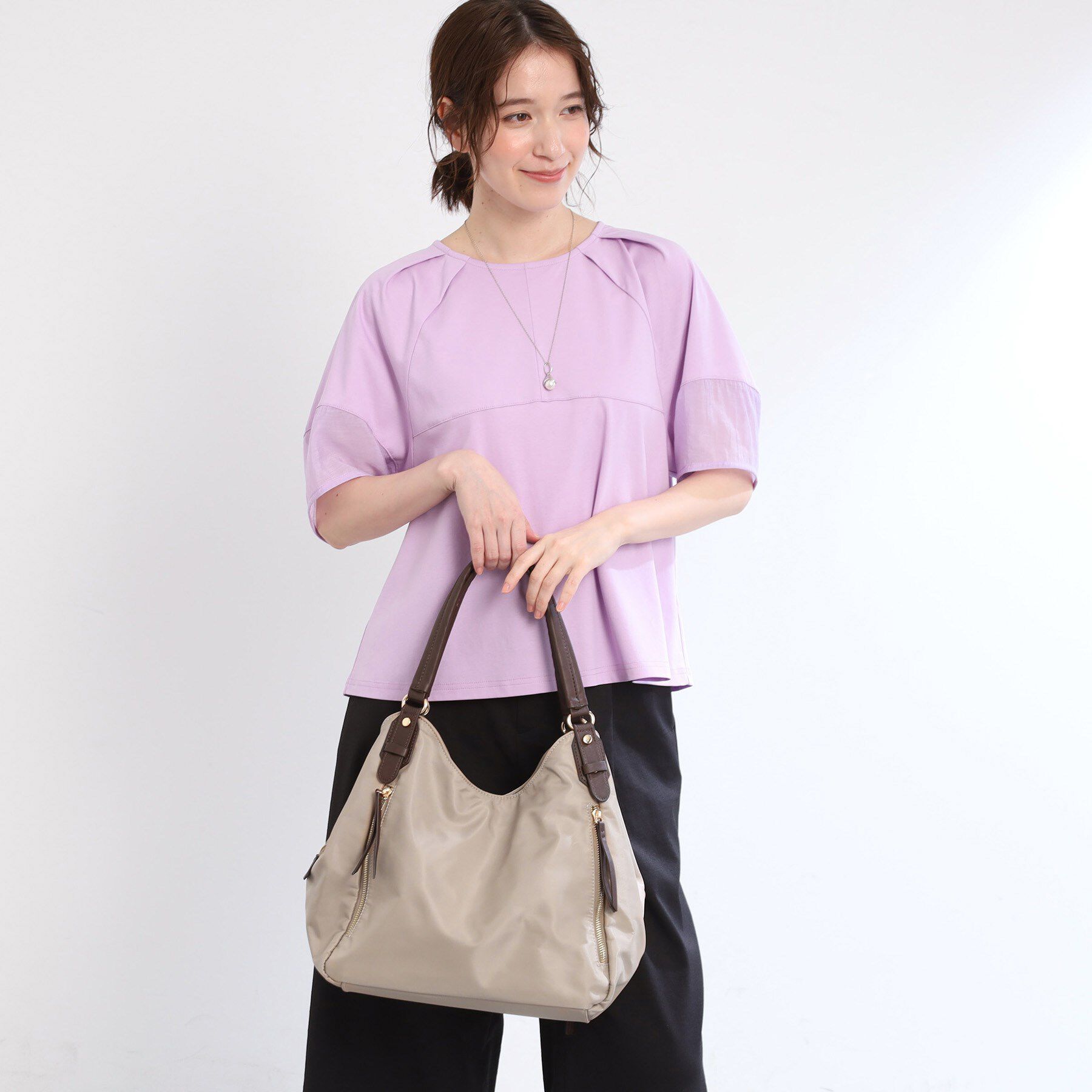 Reflect「【大容量／底ファスナー付き／キレイめコーデにも◎】ナイロンバッグ」|トートバッグ|