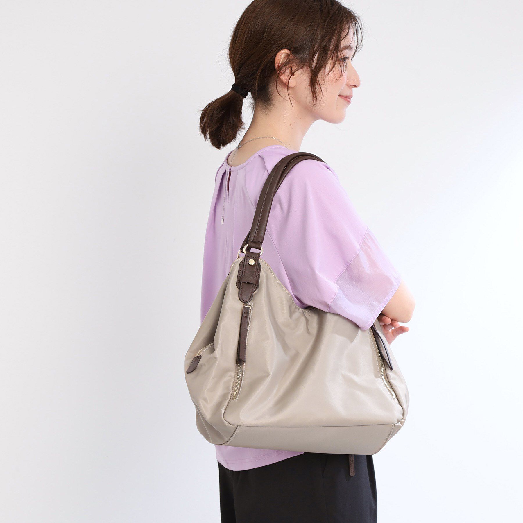 Reflect「【大容量／底ファスナー付き／キレイめコーデにも◎】ナイロンバッグ」|トートバッグ|