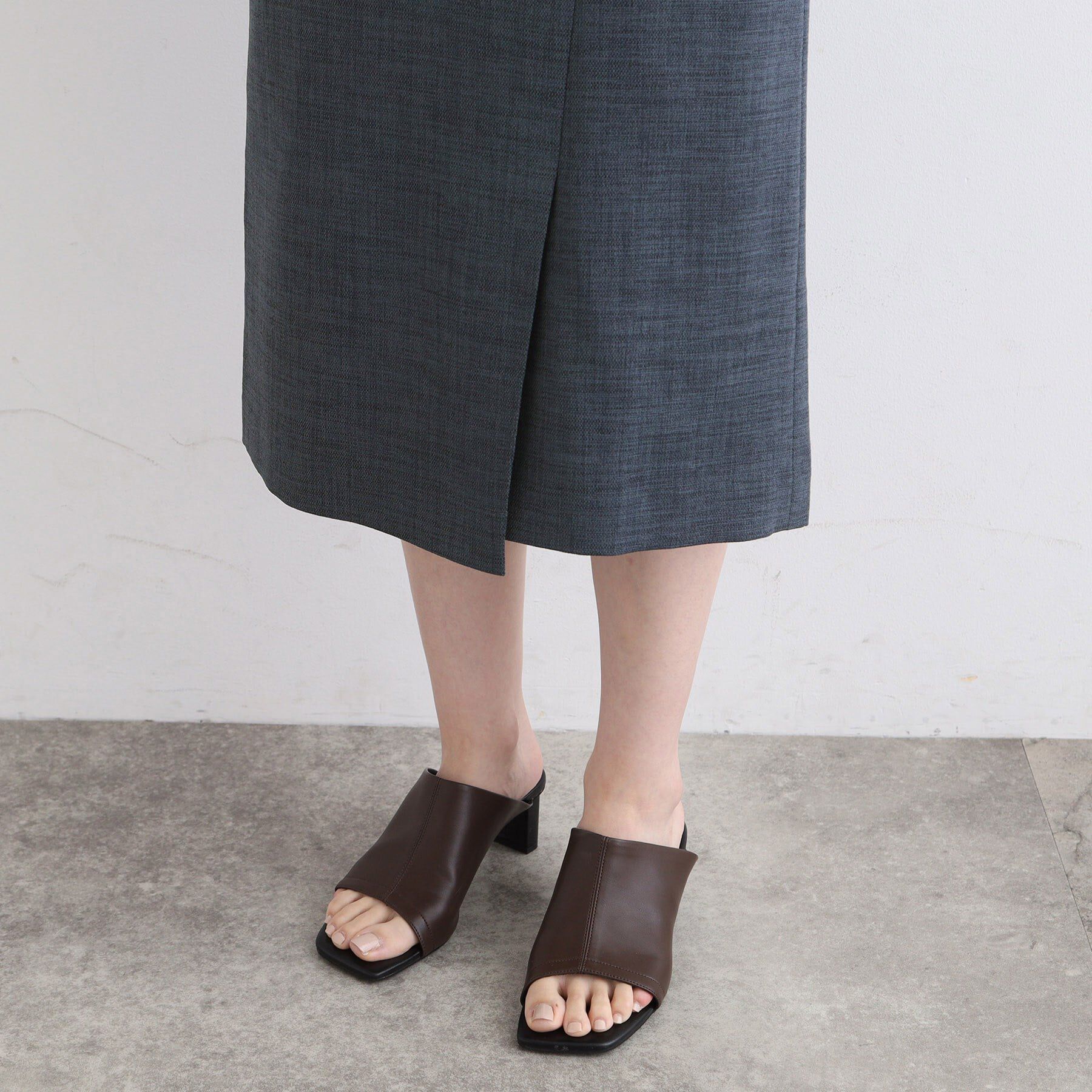 INDIVI「【洗える／UVケア／SETUP可能】麻調ラップ風Iラインスカート」|スカート|