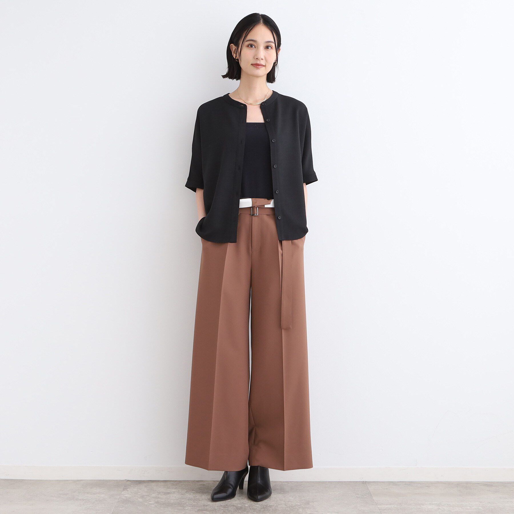 INDIVI「【洗える／UVケア／SETUP可能】麻調ドルマンブラウス」|シャツ・ブラウス|