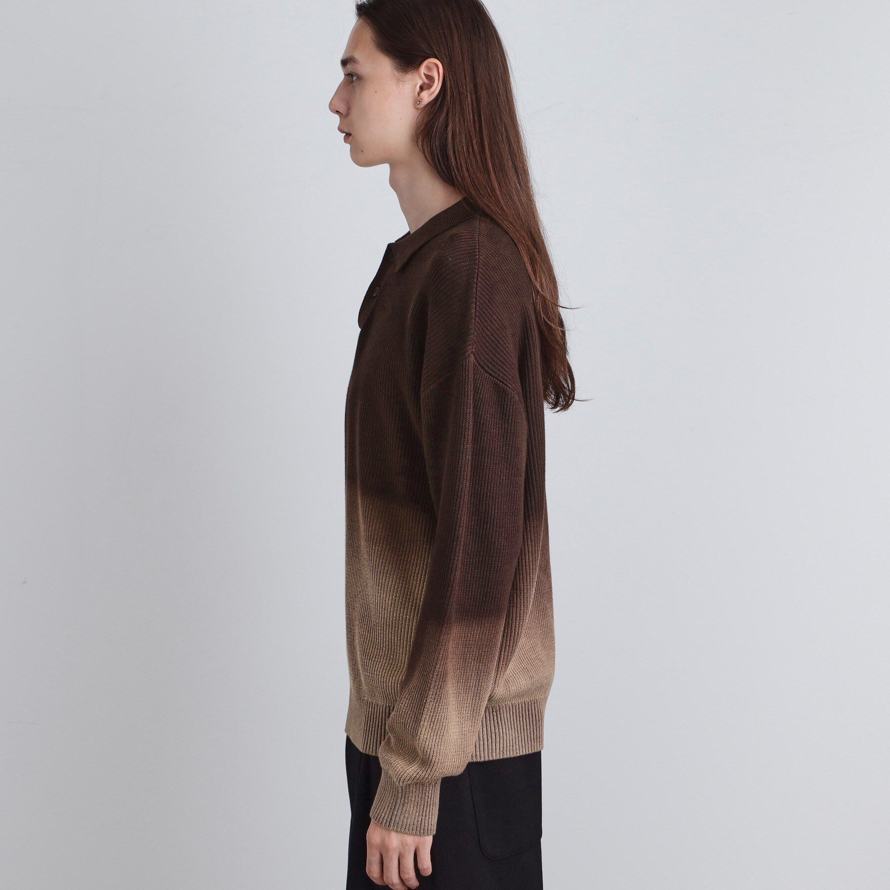 tk.TAKEO KIKUCHI「畦編みニットポロシャツブリーチ」|ニット・セーター|