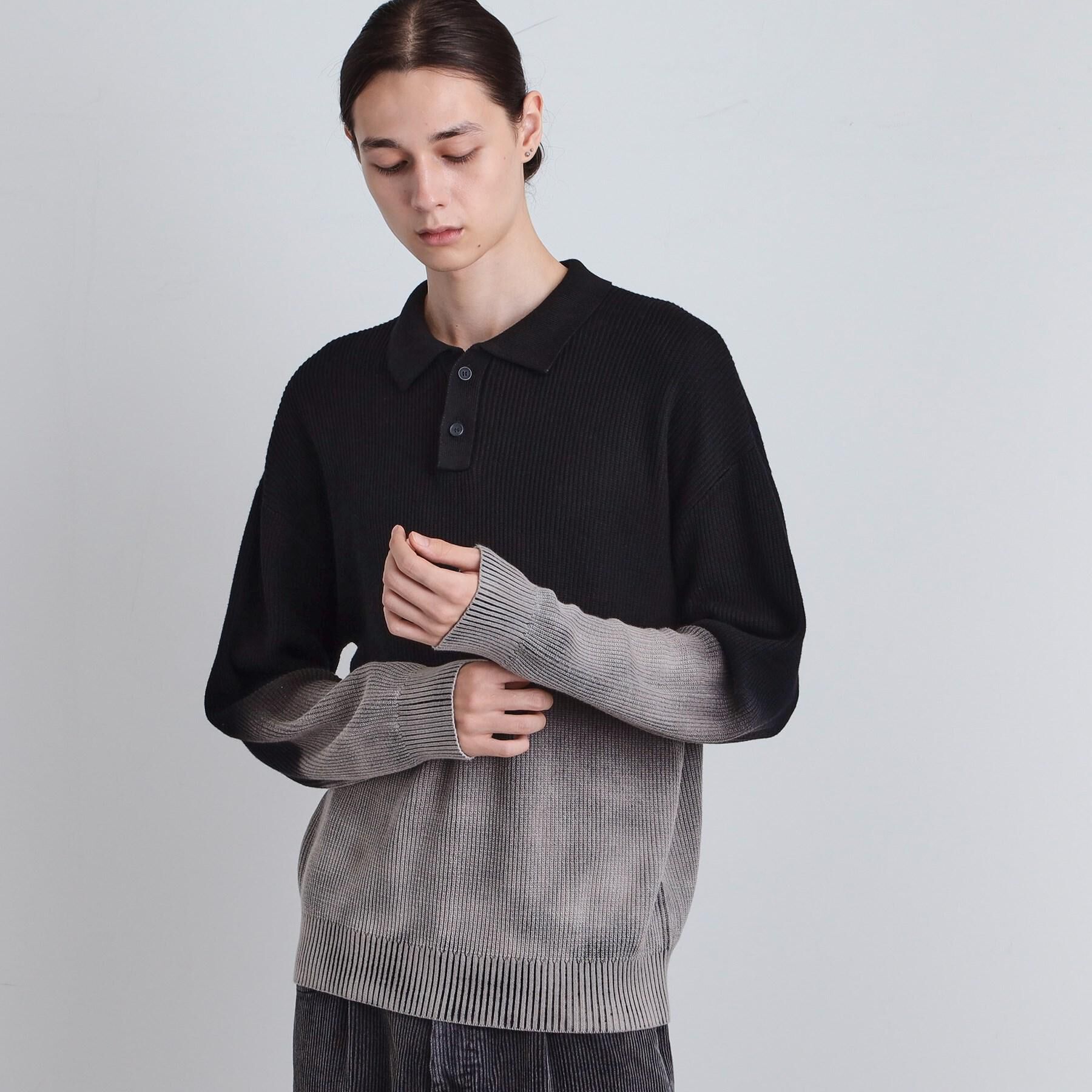 tk.TAKEO KIKUCHI「畦編みニットポロシャツブリーチ」|ニット・セーター|