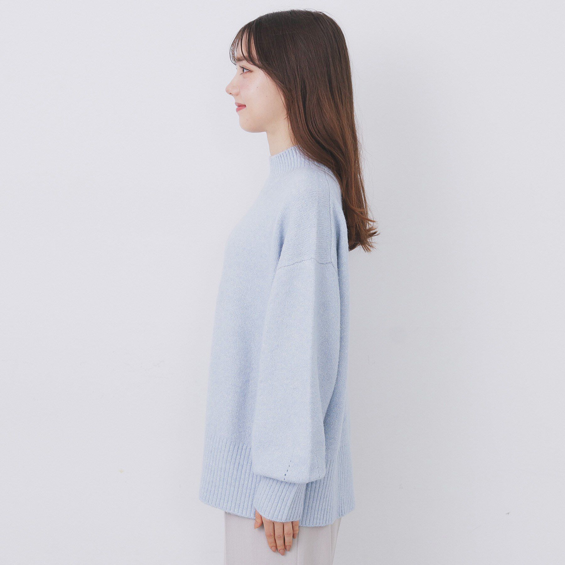 index「選べる2丈 ハイネックカラーミックスラメニット【洗濯機OK】」|ニット・セーター|