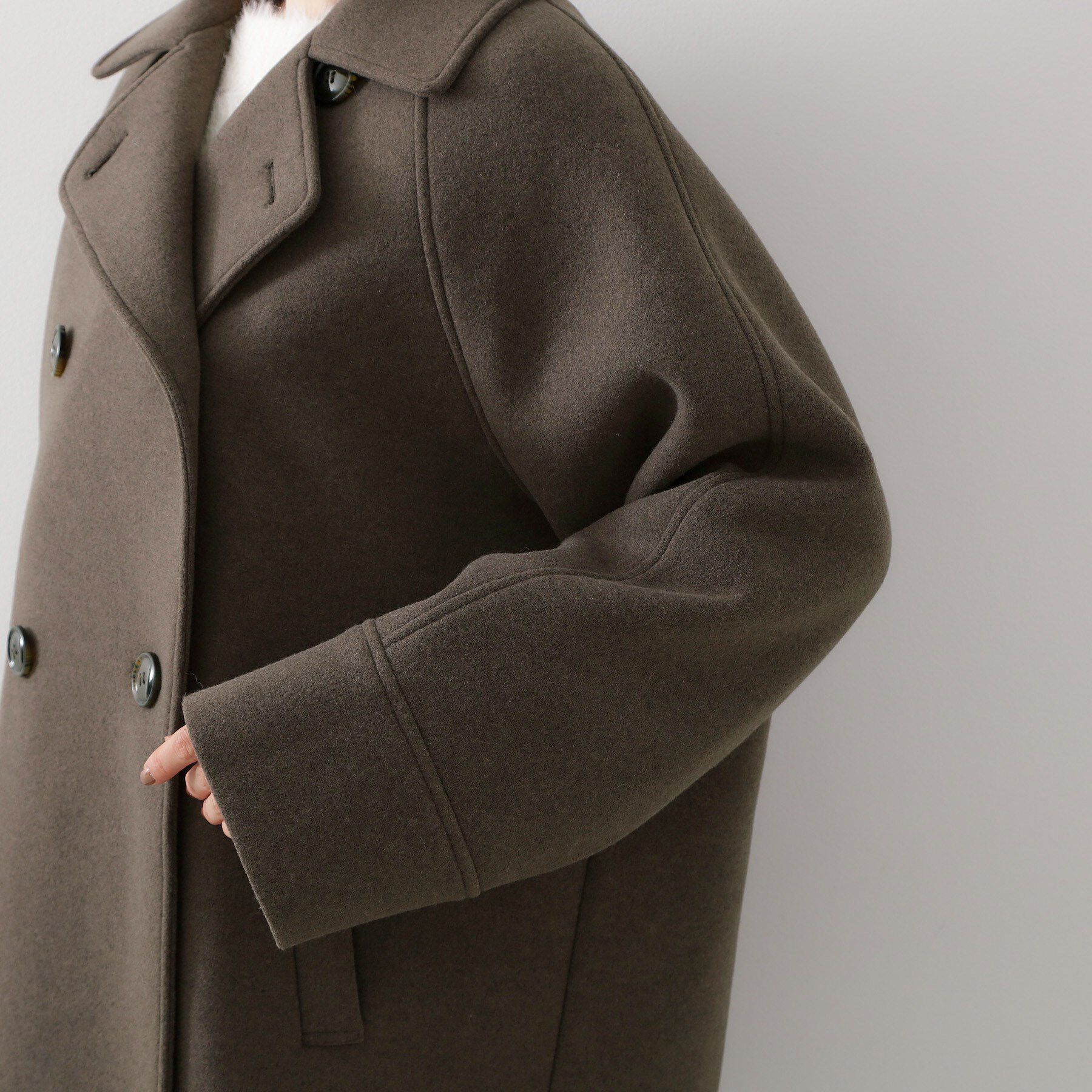 THE SHOP TK「柔らかで大人上品 ジャージメルトンPコート」|ピーコート|