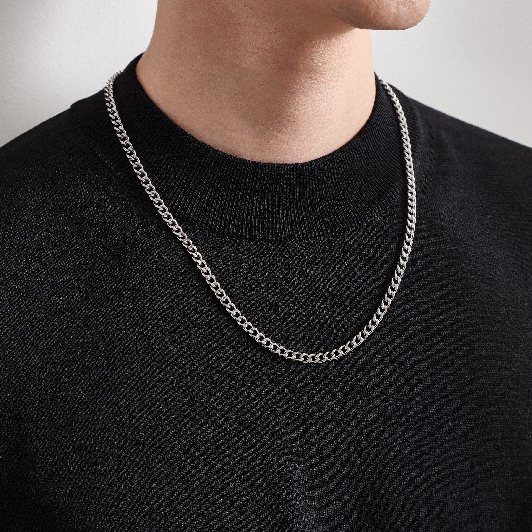 THE SHOP TK「カーブ チェーン ステンレス ネックレス 【ユニセックス】」|ネックレス|