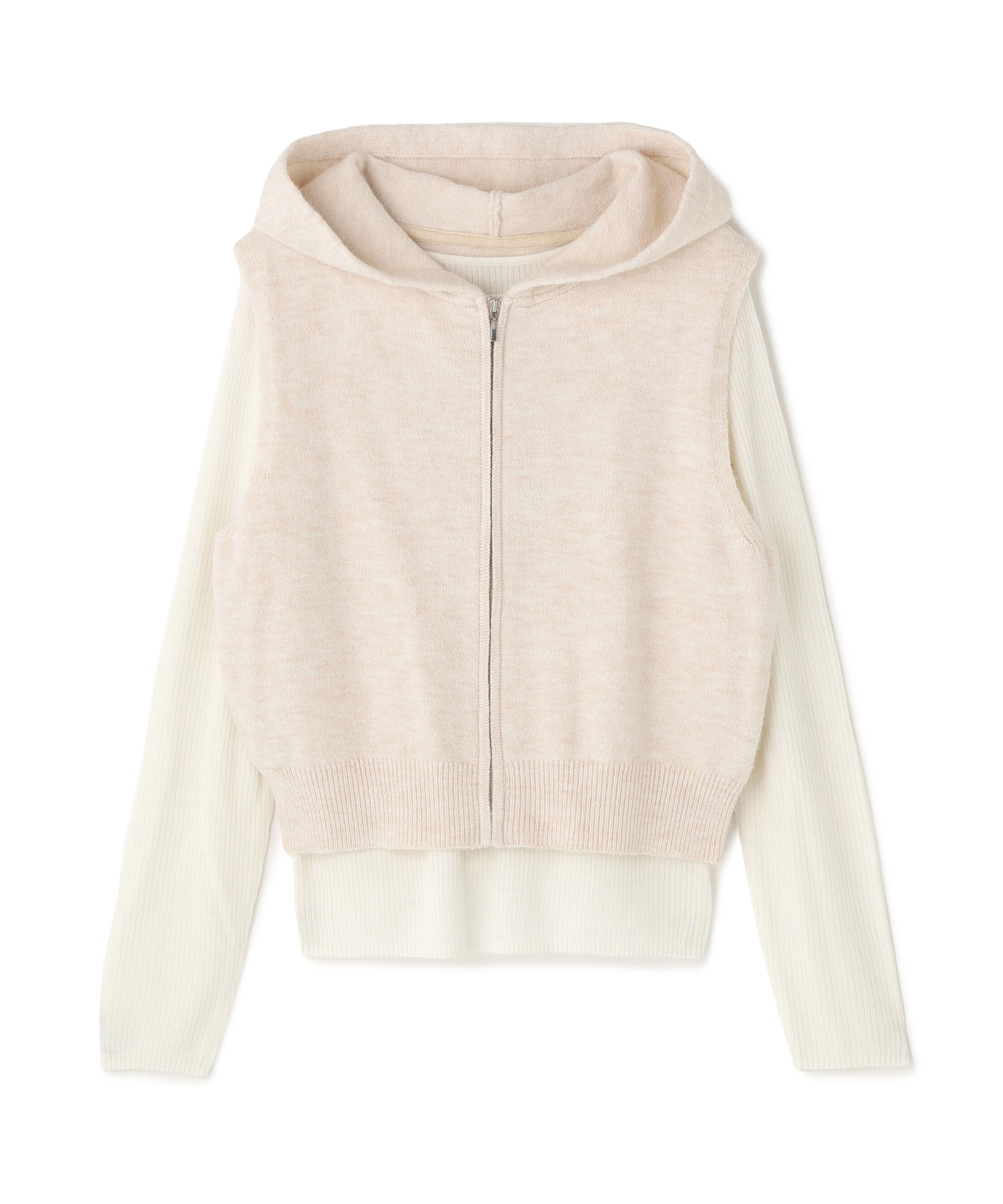  「フーディーベスト＆リブニット」|ニット・セーター|