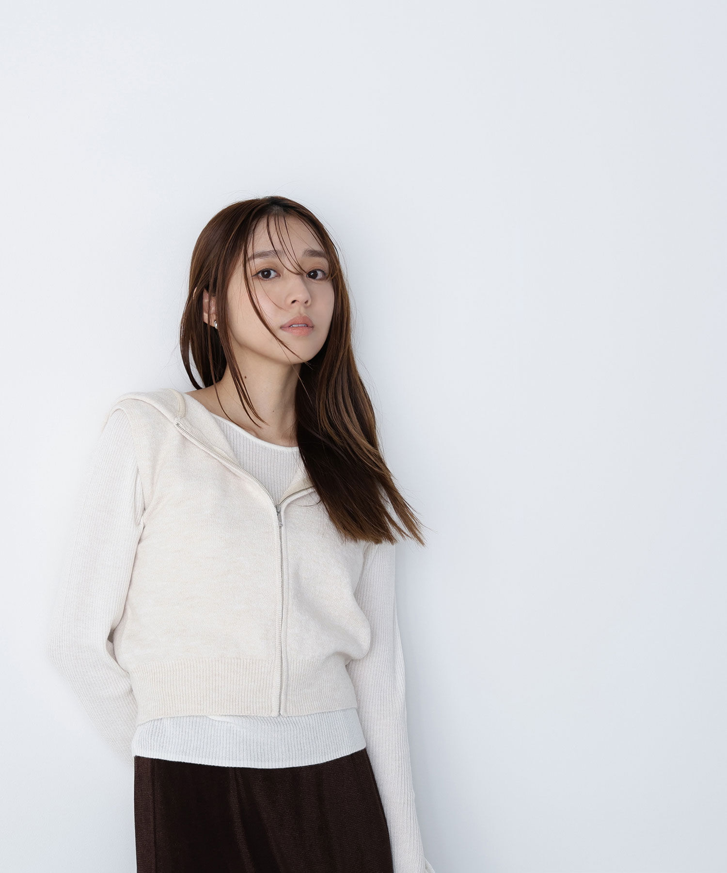  「フーディーベスト＆リブニット」|ニット・セーター|