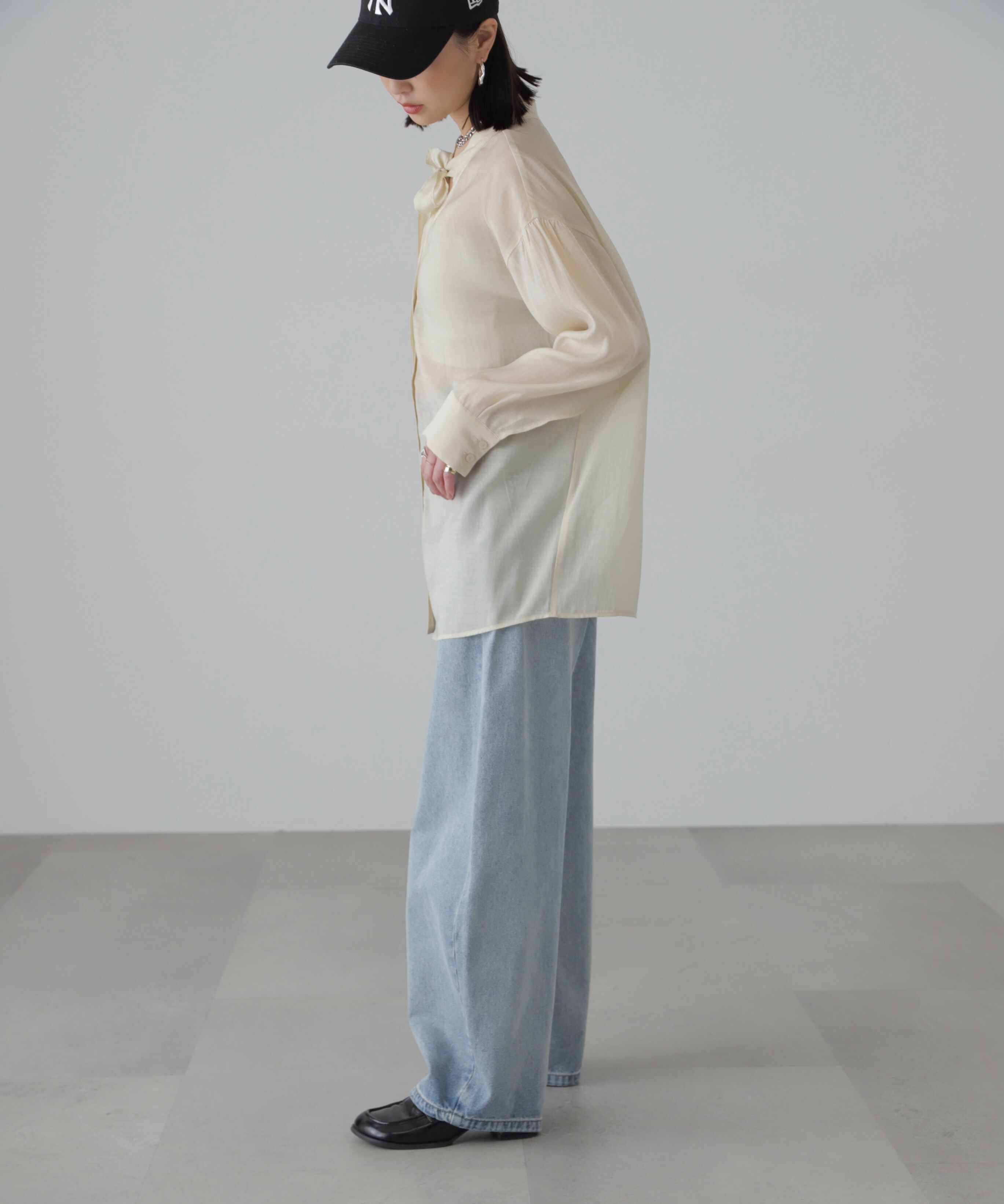  「シアーボウタイチュニック丈ブラウス」|シャツ・ブラウス|