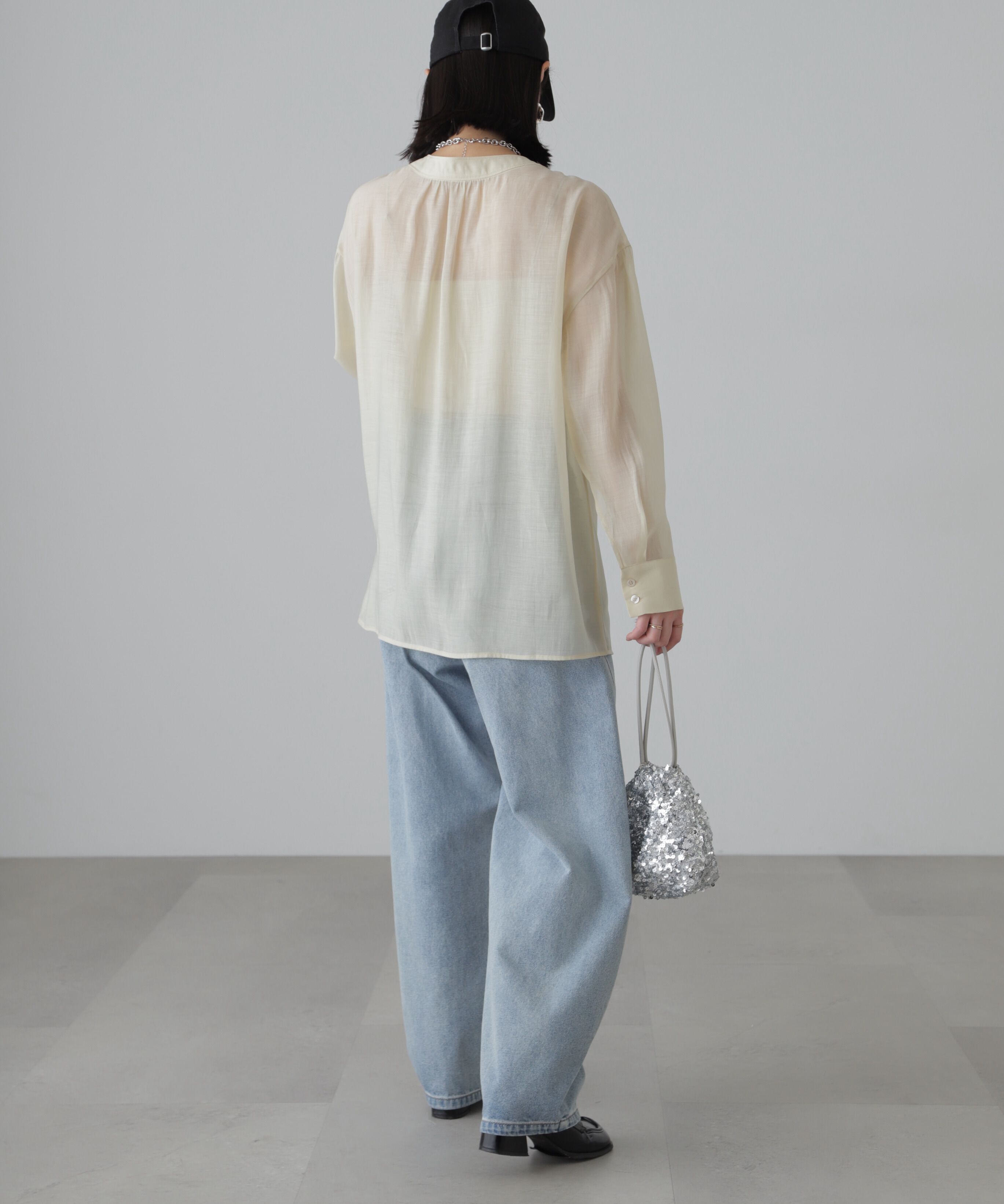  「シアーボウタイチュニック丈ブラウス」|シャツ・ブラウス|