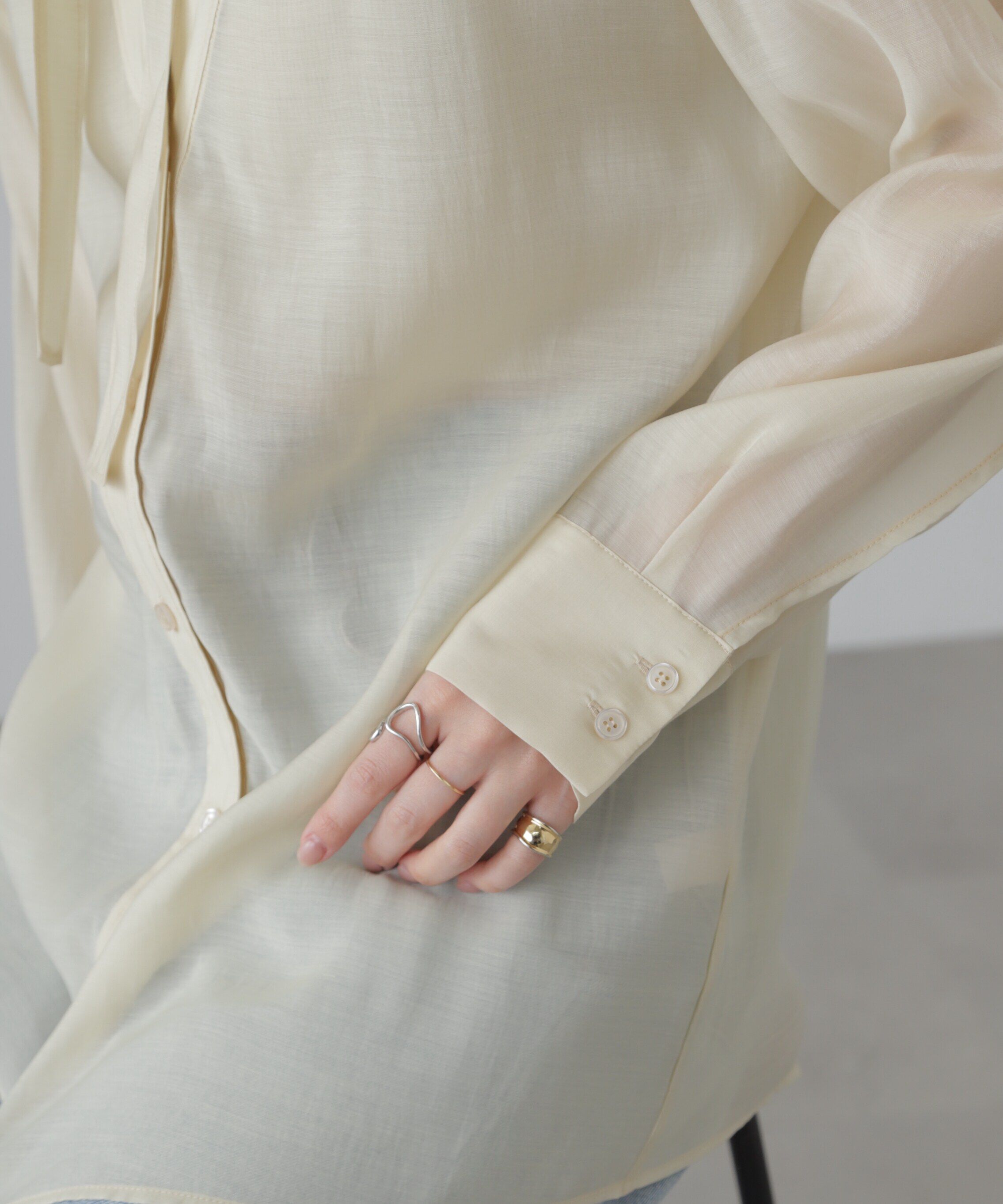  「シアーボウタイチュニック丈ブラウス」|シャツ・ブラウス|