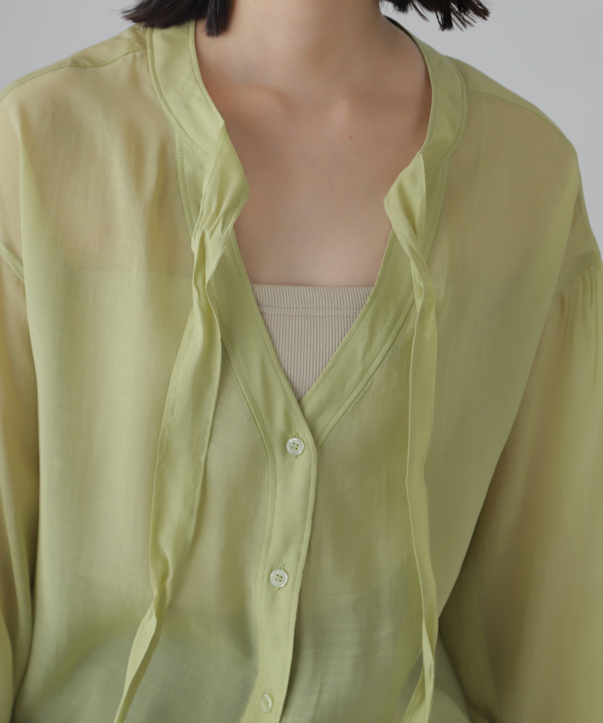  「シアーボウタイチュニック丈ブラウス」|シャツ・ブラウス|