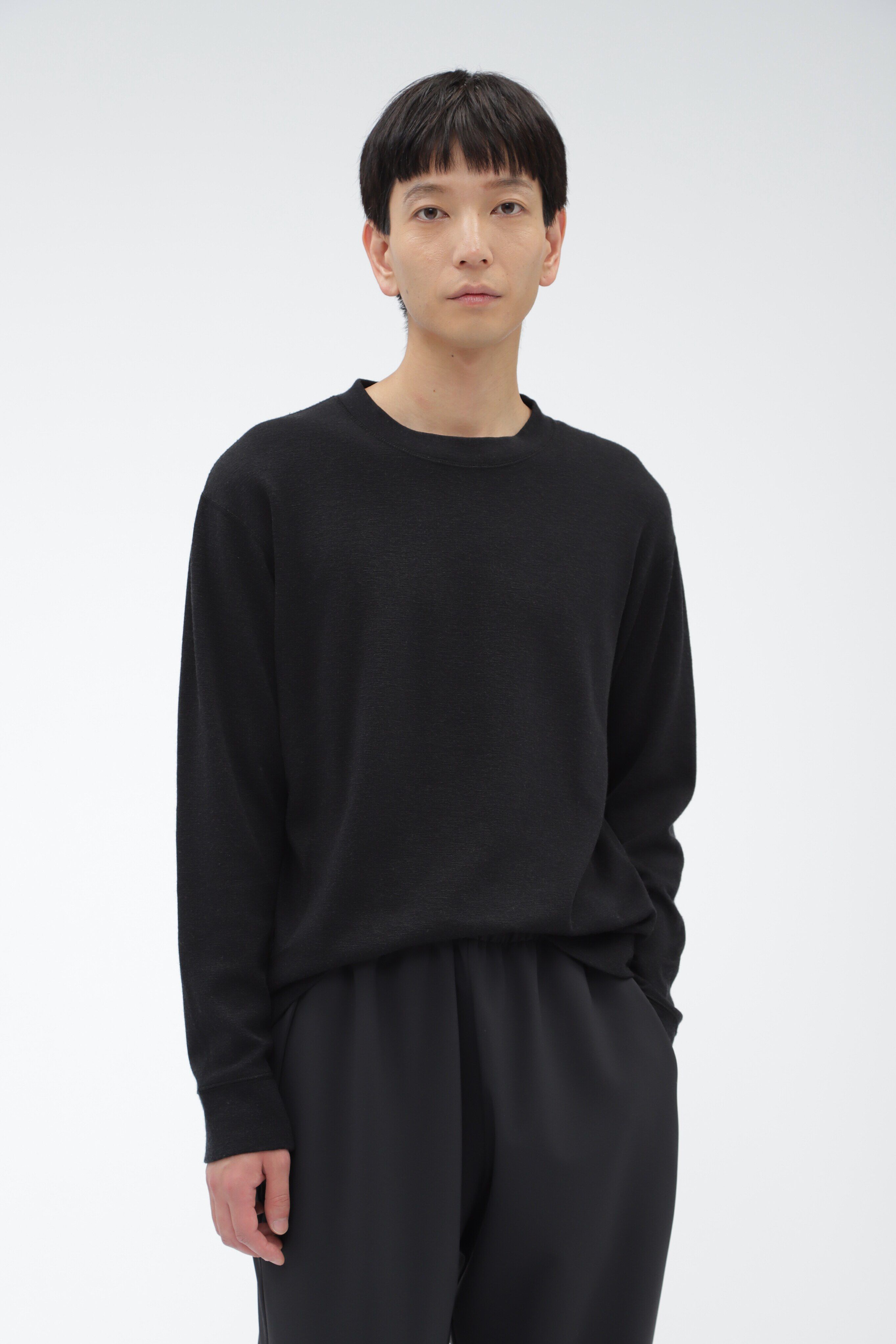 MARGARET HOWELL「BREATH THERMO / WOOL JERSEY」|Tシャツ・カットソー|BLACK