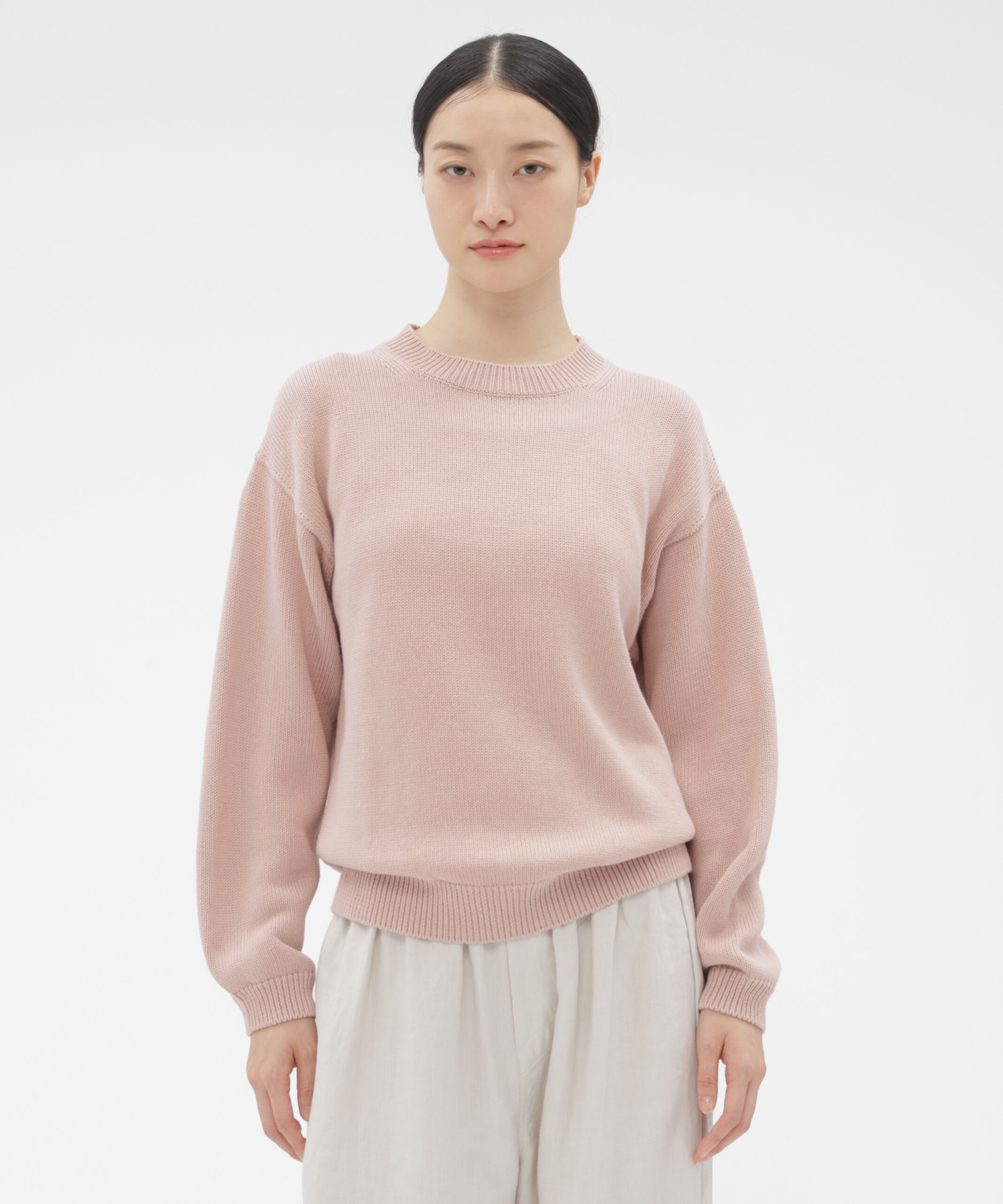 MARGARET HOWELL HOUSEHOLDGOODS「HIGH TWIST COTTON LINEN KNITWEAR」|ニット・セーター|PINK