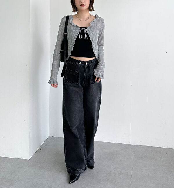 archives「フリルシアーリブニットカーディガン」|カーディガン|