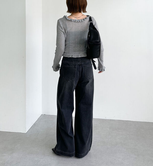 archives「フリルシアーリブニットカーディガン」|カーディガン|