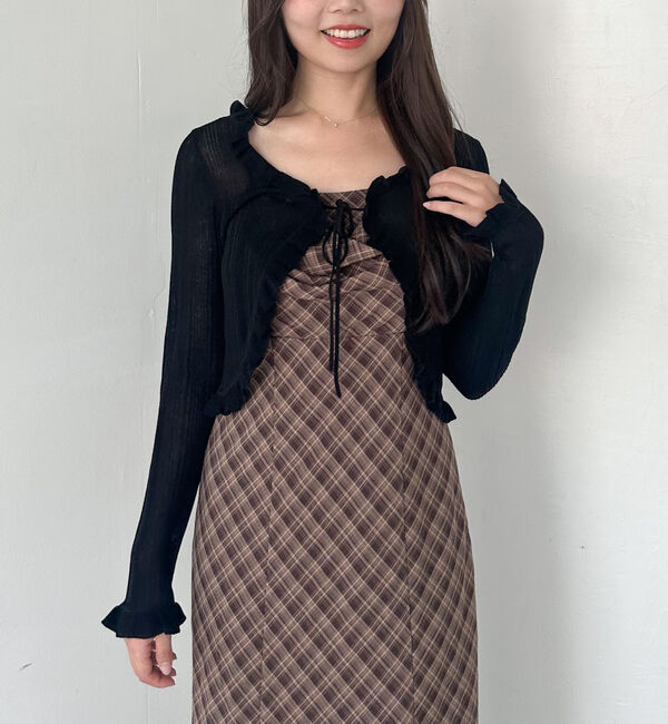 archives「フリルシアーリブニットカーディガン」|カーディガン|