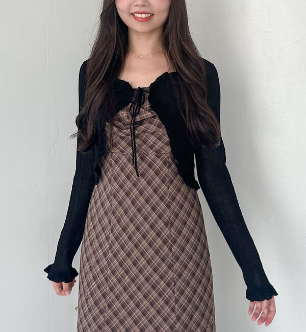 archives「フリルシアーリブニットカーディガン」|カーディガン|