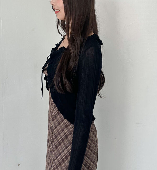 archives「フリルシアーリブニットカーディガン」|カーディガン|