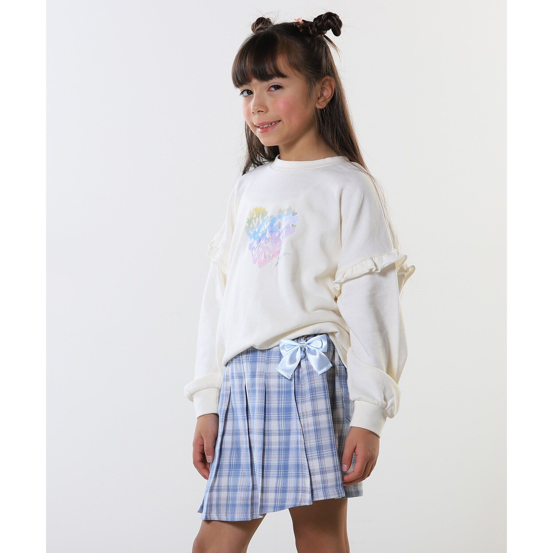 SHOO･LA･RUE「【110-140cm】チャーム付きチェックプリーツスカパン」|スカート|