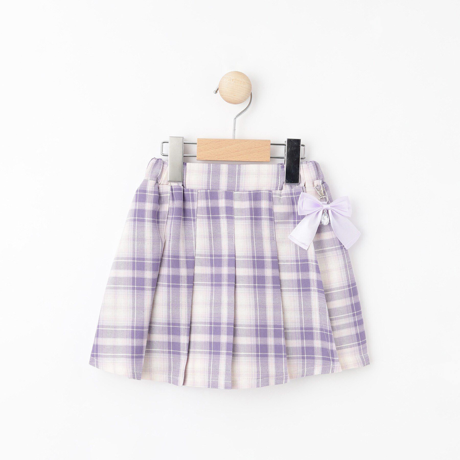 SHOO･LA･RUE「【110-140cm】チャーム付きチェックプリーツスカパン」|スカート|