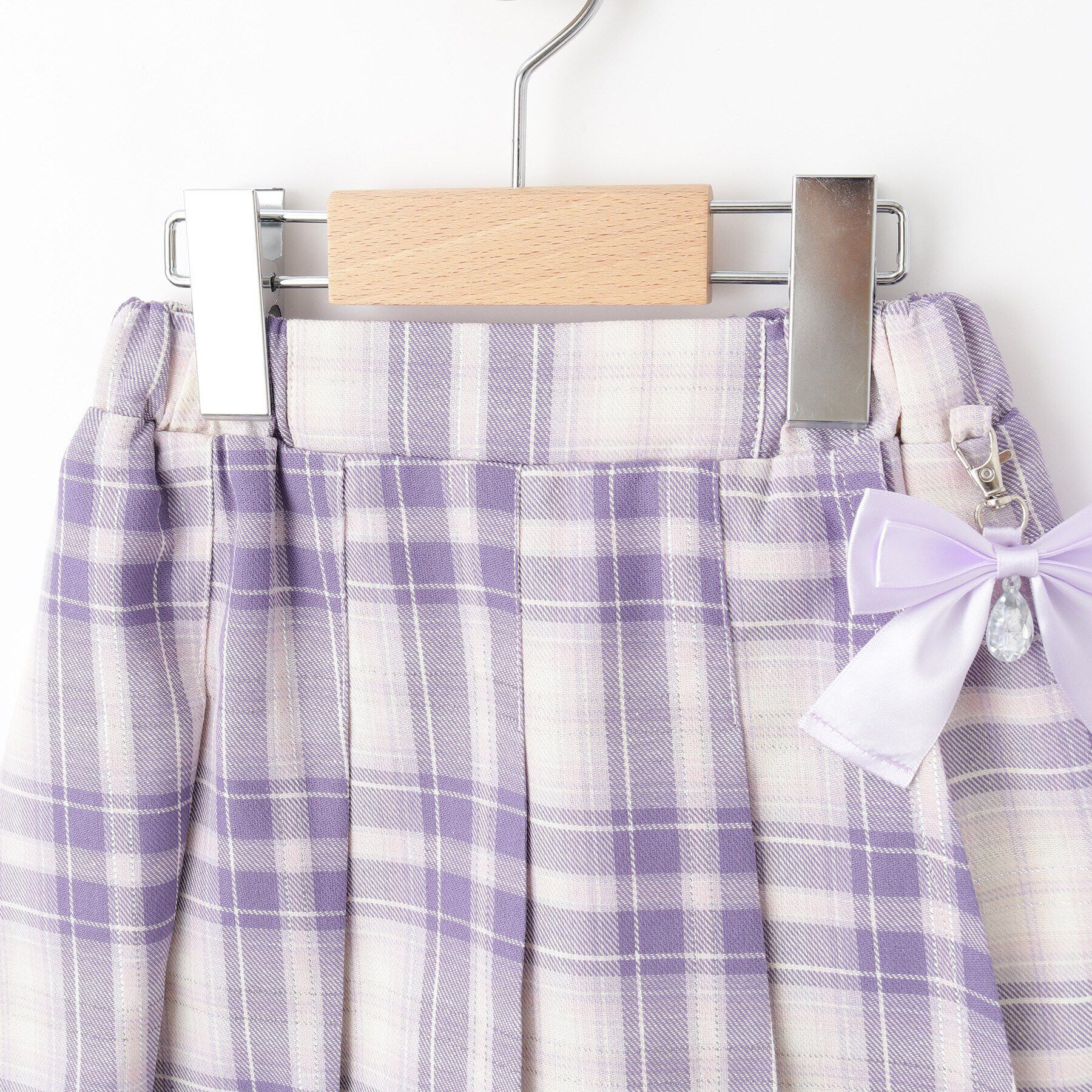 SHOO･LA･RUE「【110-140cm】チャーム付きチェックプリーツスカパン」|スカート|