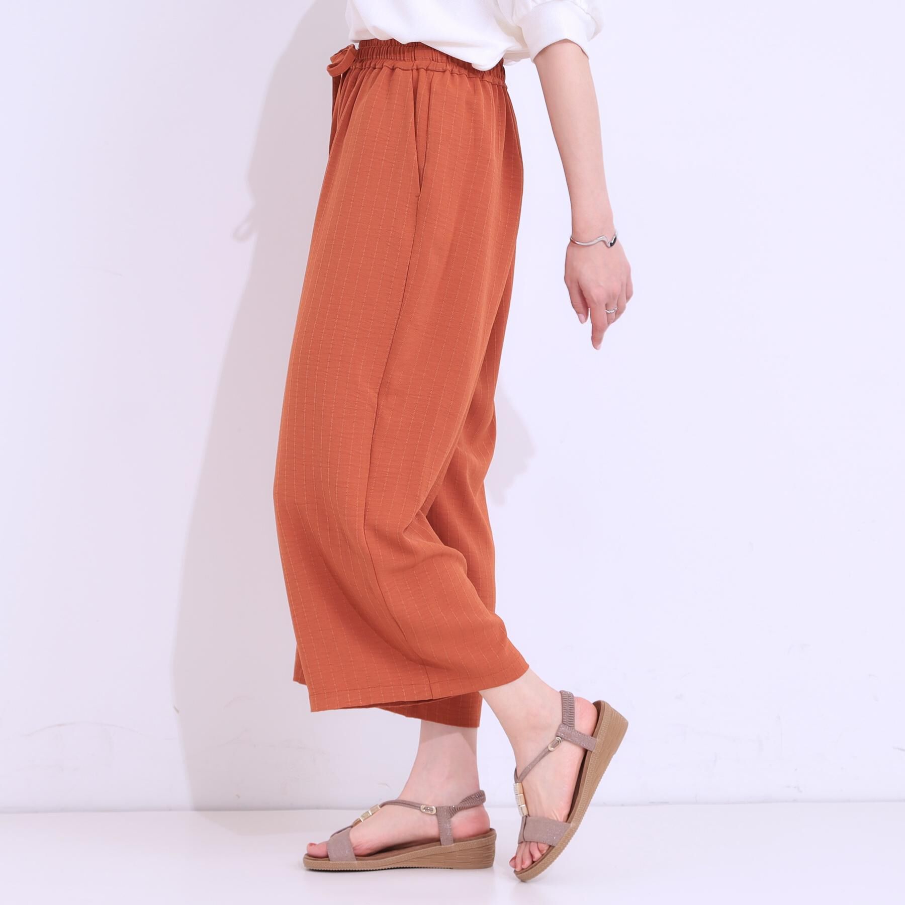 SHOO･LA･RUE「【着丈選べる/ひんやり】ストライプ見えイージーワイドパンツ」|その他|