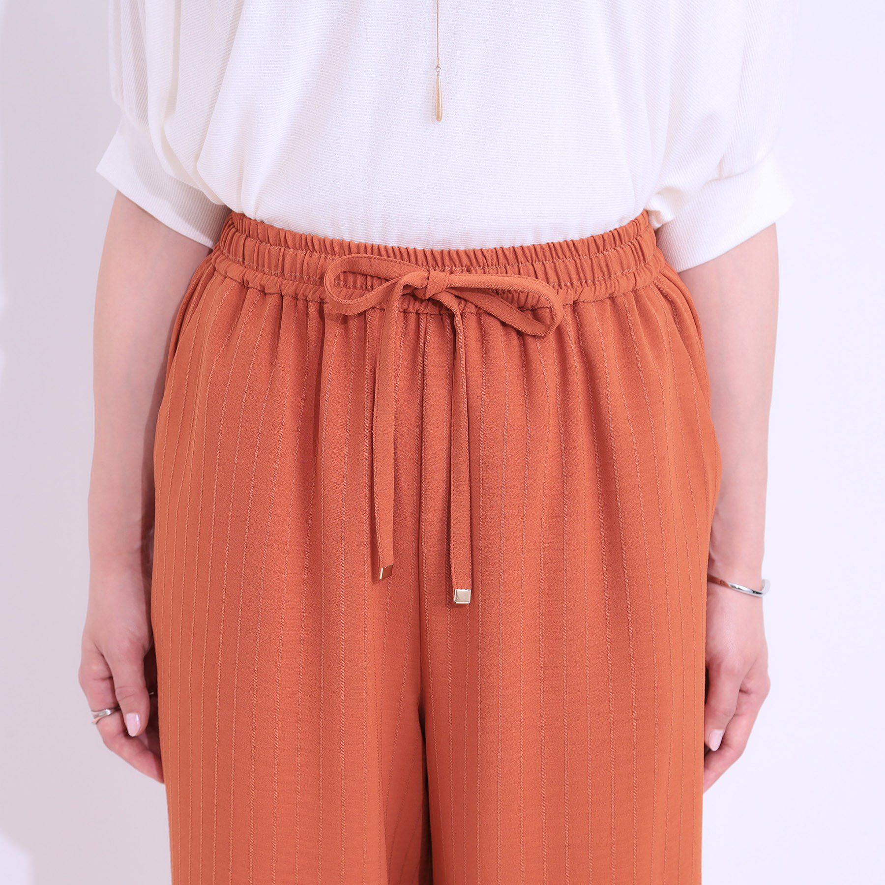 SHOO･LA･RUE「【着丈選べる/ひんやり】ストライプ見えイージーワイドパンツ」|その他|