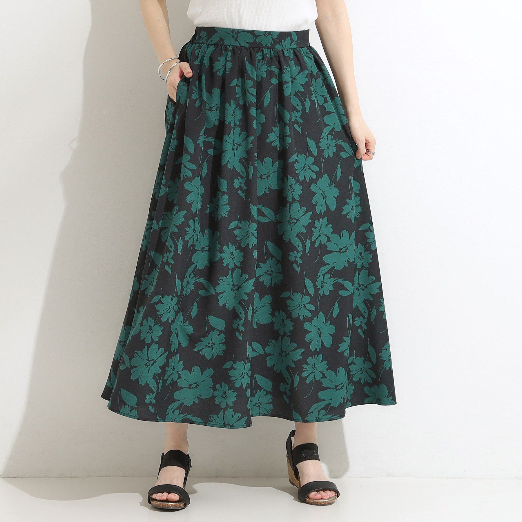 SHOO･LA･RUE「【高レビュー/着丈選べる】華やかさをプラスする アソートロングスカート」|スカート|