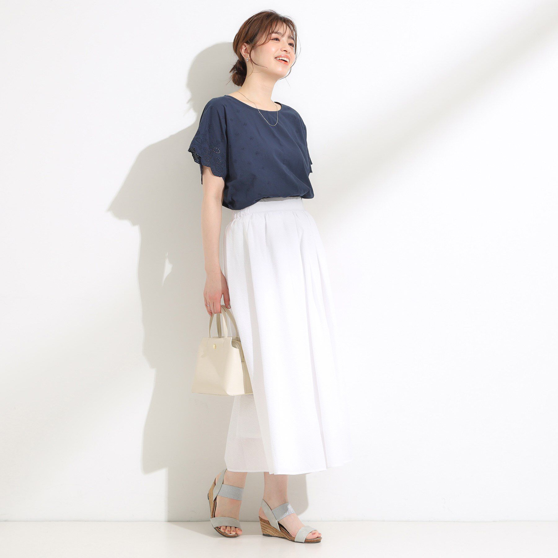 SHOO･LA･RUE「スカラップ刺繍レースが目を惹く ドルマントップス」|Tシャツ・カットソー|