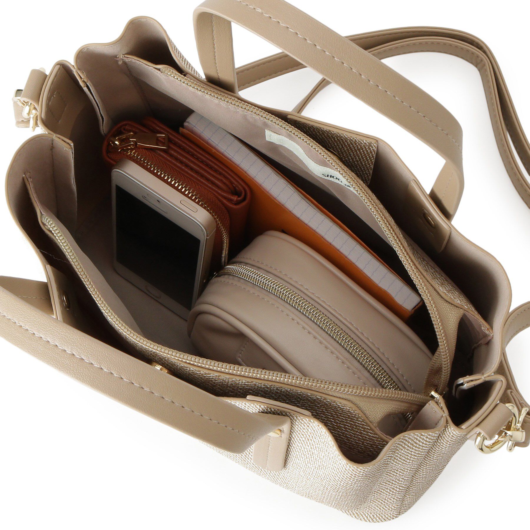 SHOO･LA･RUE「【2WAY】キャンバス風合皮トート」|トートバッグ|