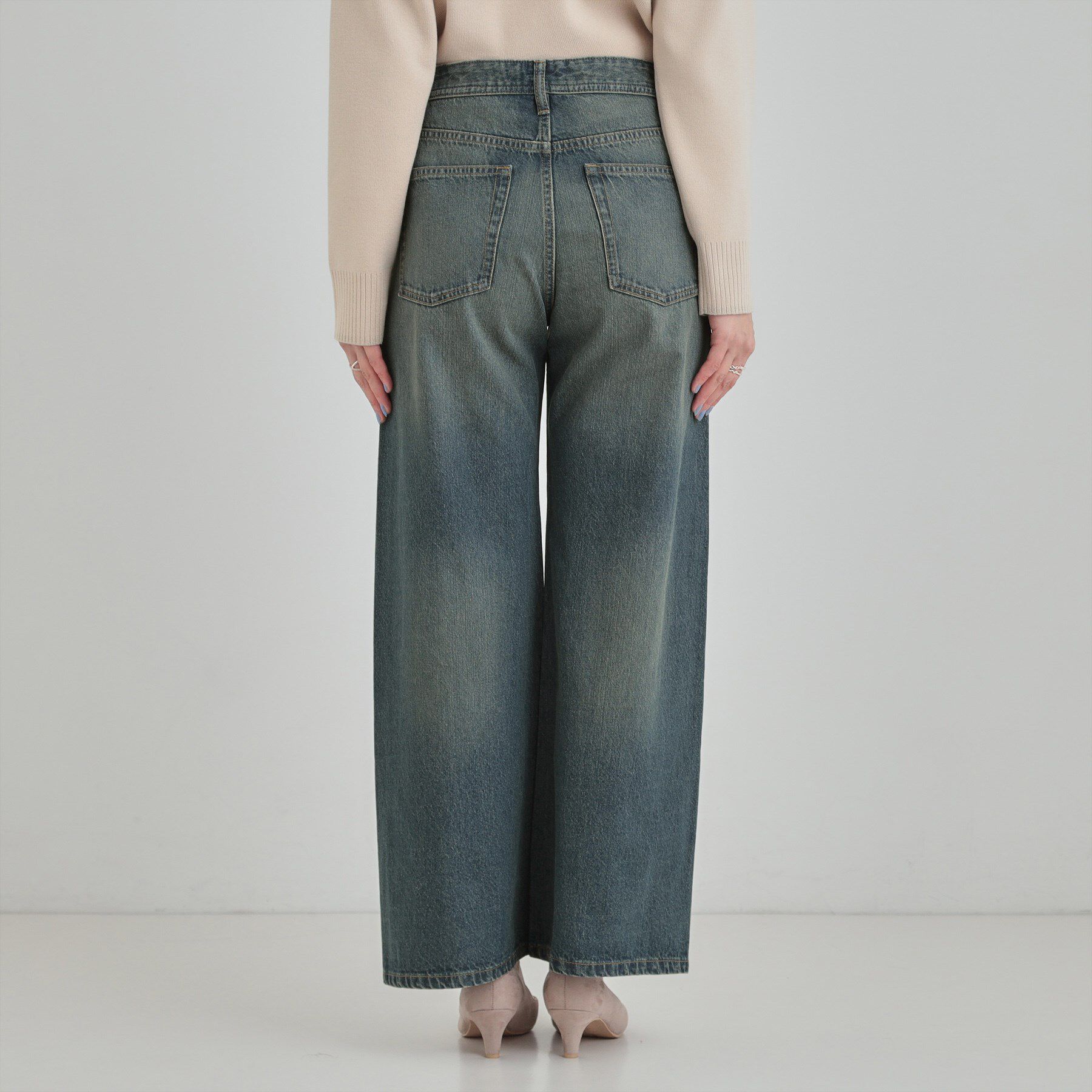 SHOO･LA･RUE「【SHOO・LA・RUE DENIM】体型カバーにも バギーワイドパンツ」|デニム|