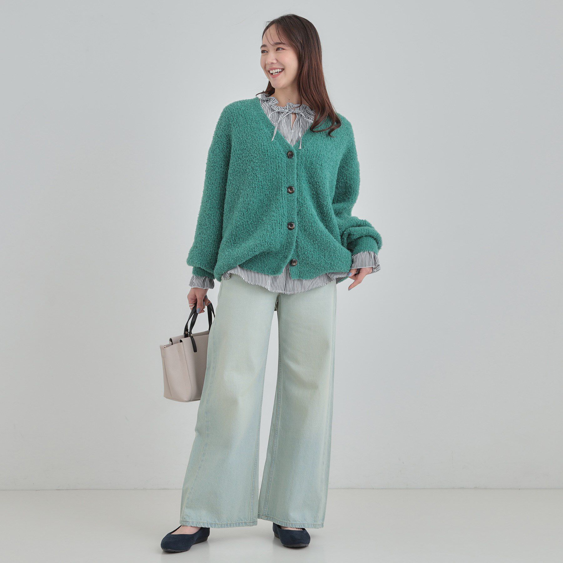 SHOO･LA･RUE「【SHOO・LA・RUE DENIM】体型カバーにも バギーワイドパンツ」|デニム|