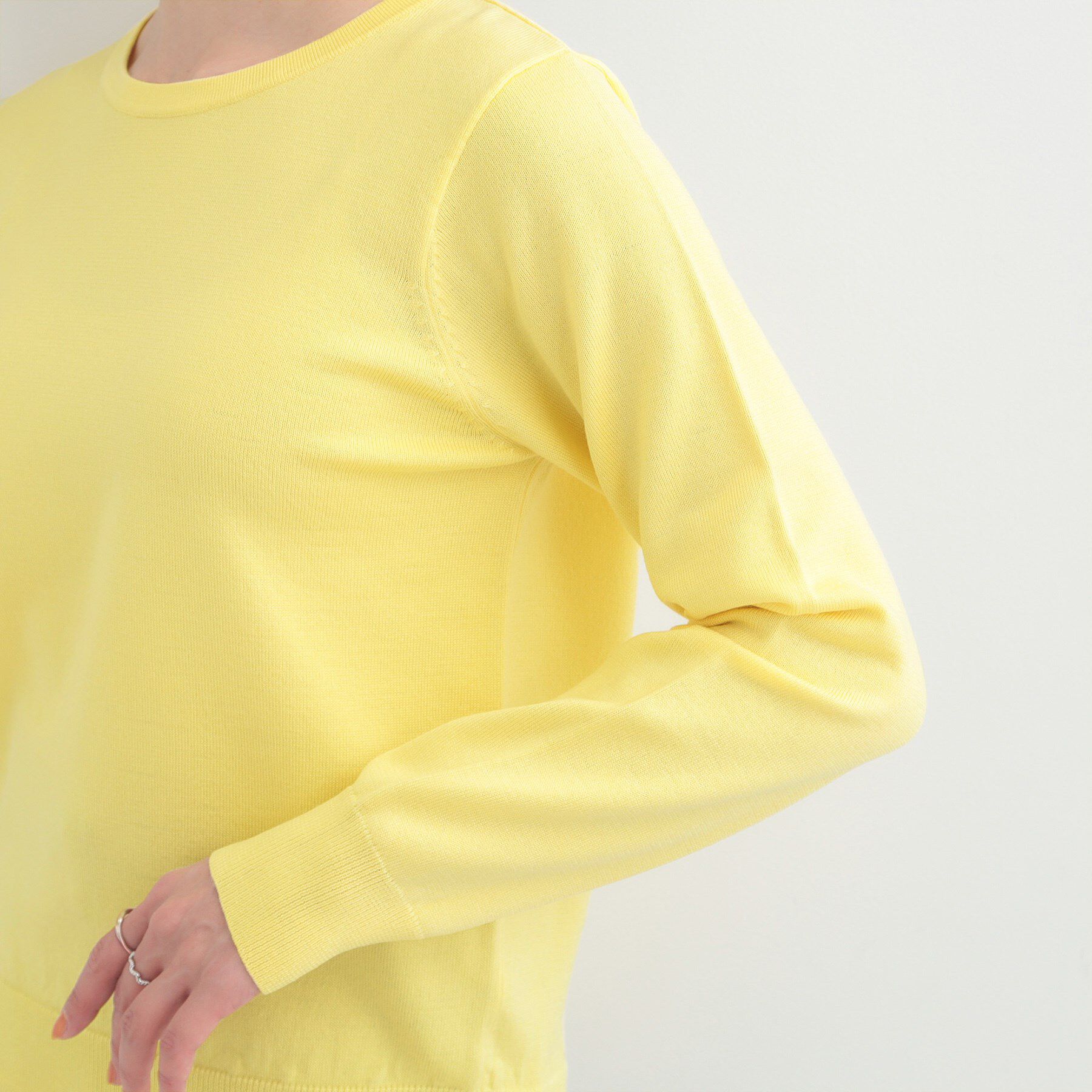 SHOO･LA･RUE「【洗濯機可/S-LL/セットアップ可】シンプルきれい見え クルーネックニット」|ニット・セーター|