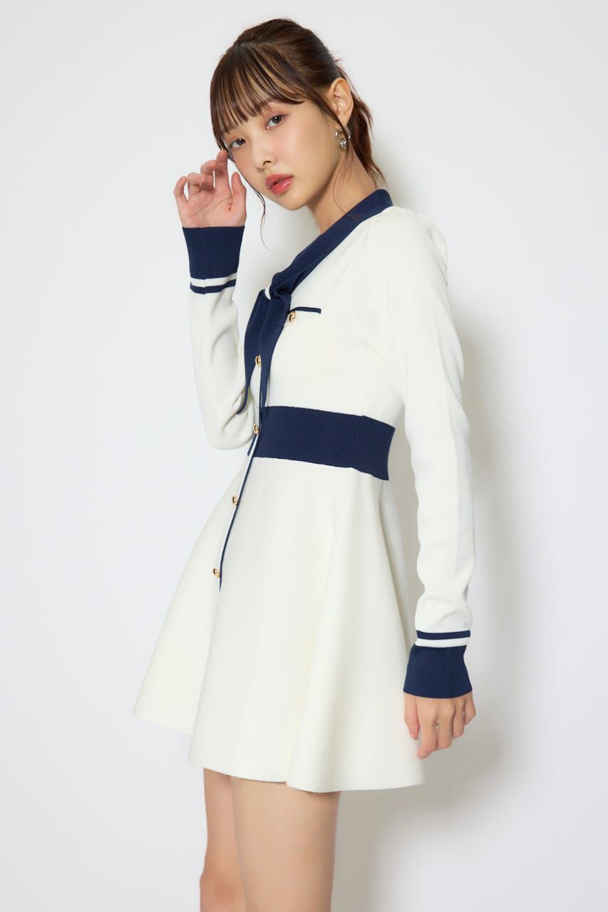 rienda「バイカラーミニニットワンピース」|ワンピース|