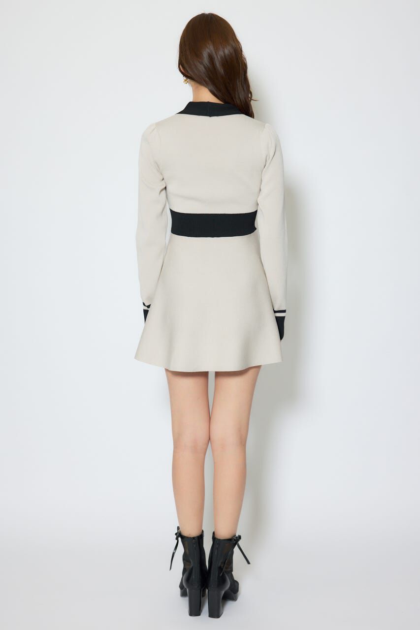 rienda「バイカラーミニニットワンピース」|ワンピース|