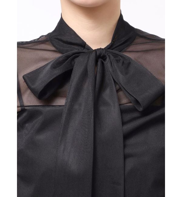 LAGUNAMOON「2WAYメッシュボウタイブラウス」|シャツ・ブラウス|