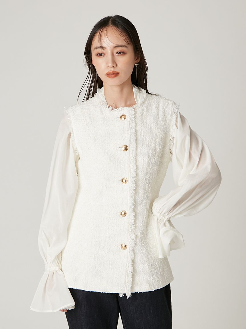 FRAY I.D「ツイードペプラムジレ」|ダウンベスト・ベスト|