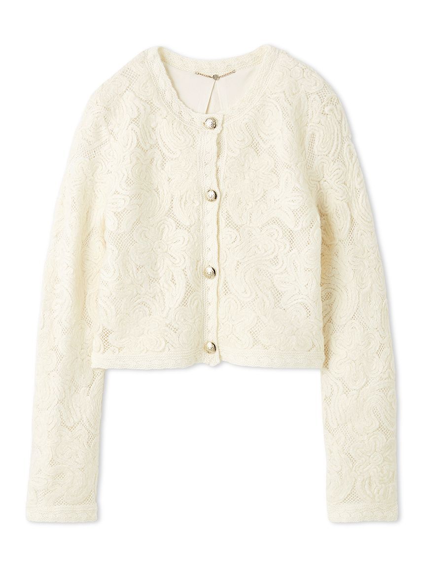 FRAY I.D「エンブロイダリーニットジャケット」|ニット・セーター|