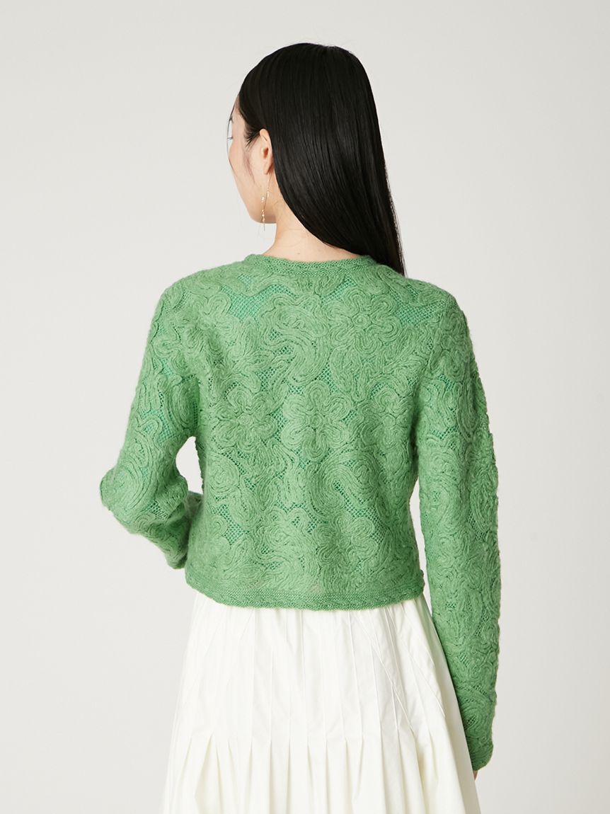 FRAY I.D「エンブロイダリーニットジャケット」|ニット・セーター|