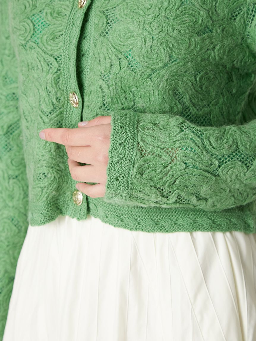 FRAY I.D「エンブロイダリーニットジャケット」|ニット・セーター|