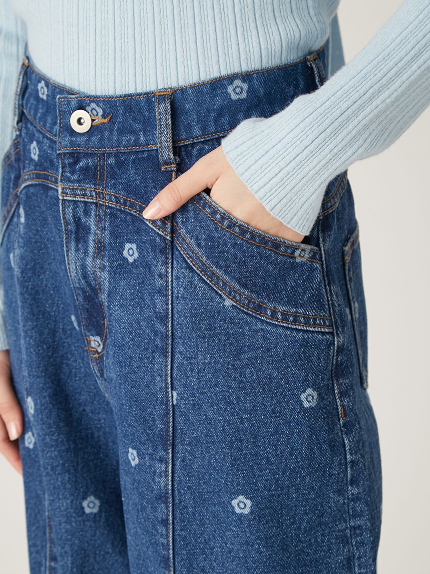 LILY BROWN「【WEB限定】【LILY BROWN&times;MARY QUANT】デイジー柄ワイドデニムパンツ」|デニム|