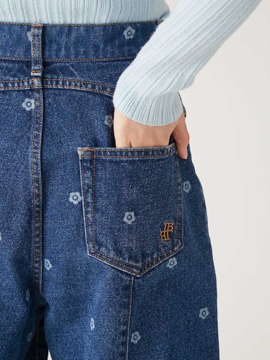 LILY BROWN「【WEB限定】【LILY BROWN&times;MARY QUANT】デイジー柄ワイドデニムパンツ」|デニム|