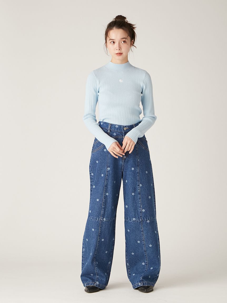 LILY BROWN「【WEB限定】【LILY BROWN&times;MARY QUANT】デイジー柄ワイドデニムパンツ」|デニム|