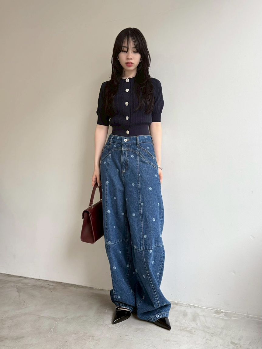 LILY BROWN「【WEB限定】【LILY BROWN&times;MARY QUANT】デイジー柄ワイドデニムパンツ」|デニム|