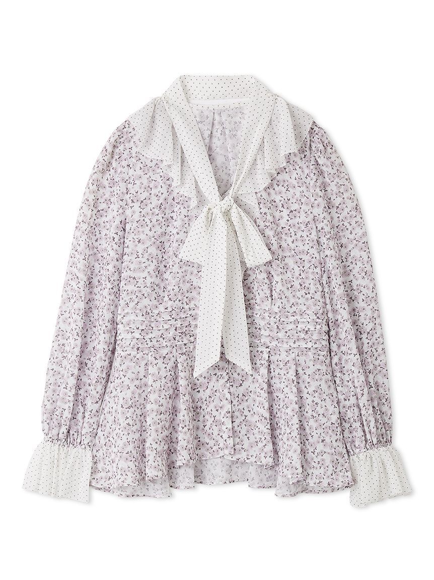 LILY BROWN「バイカラーフラワープリントボウタイブラウス」|シャツ・ブラウス|LAV