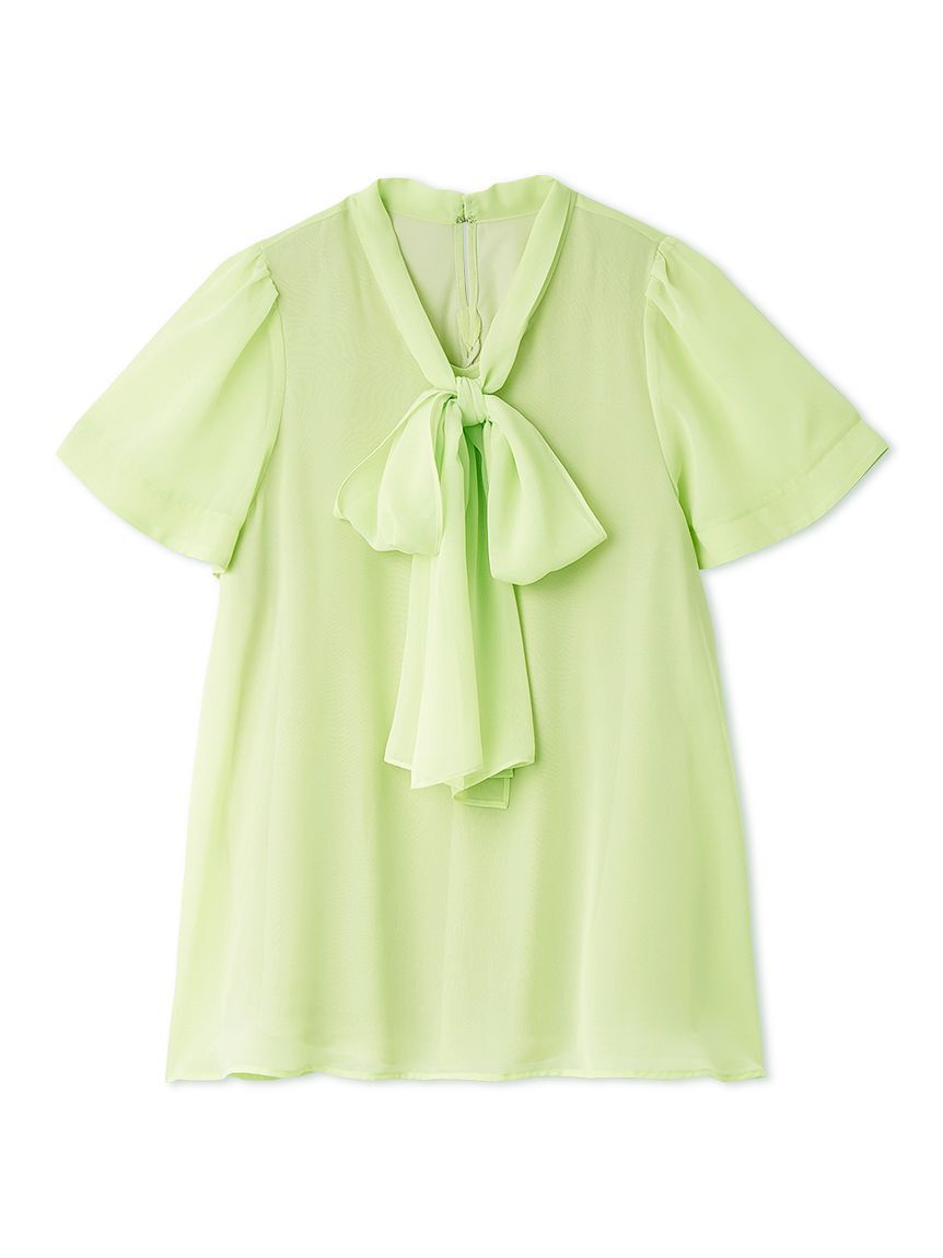 CELFORD「【洗える】ボウタイリボンハーフスリーブブラウス」|シャツ・ブラウス|