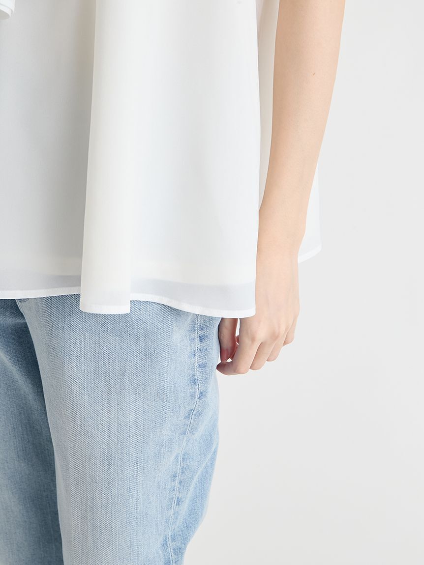 CELFORD「【洗える】ボウタイリボンハーフスリーブブラウス」|シャツ・ブラウス|