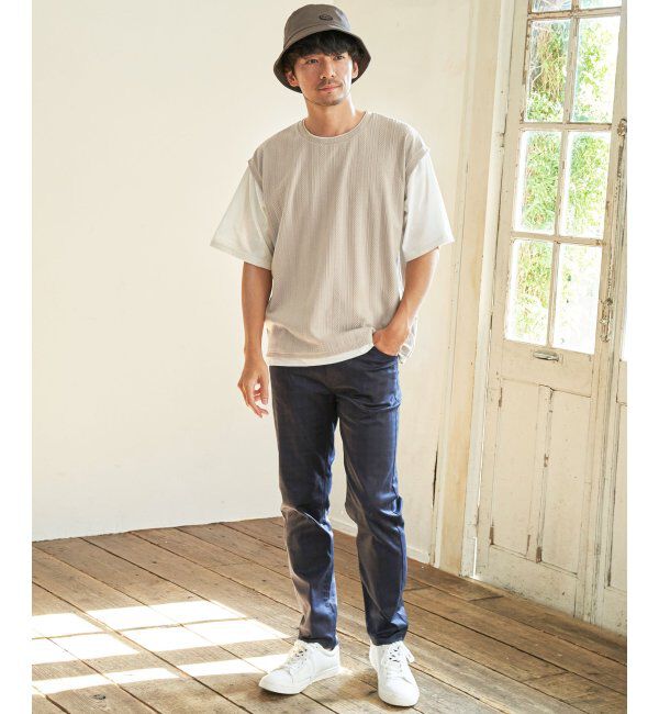 ikka「5分袖フェイクベストTシャツ」|Tシャツ・カットソー|